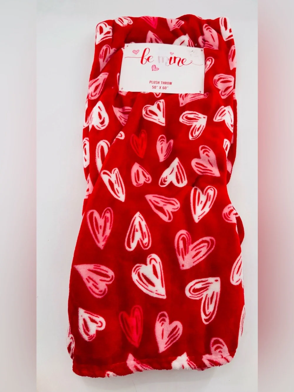 Be Mine Plush Throw Blanket Red Hearts 50” x 60” NEW Valentines Love Marriage